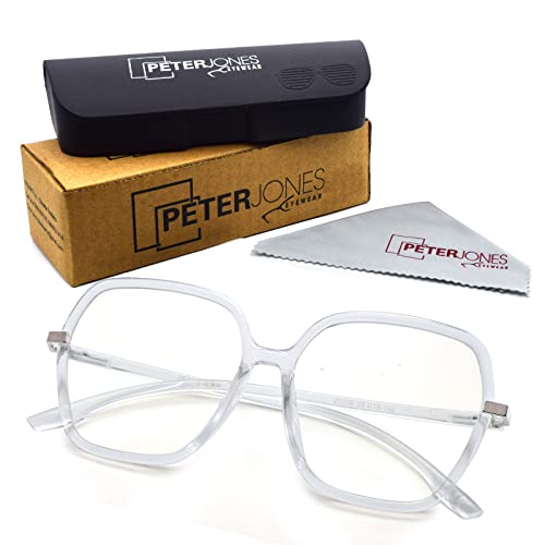Peter Jones Oversized Square Transparent Blue Light Blocking Computer Glasses for Women/Girls (AG20509T) - Image 4