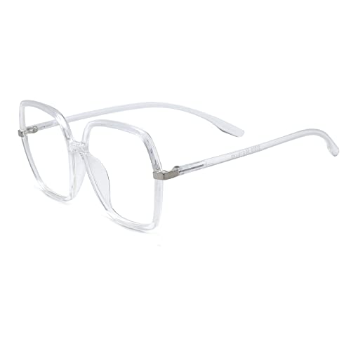 Peter Jones Oversized Square Transparent Blue Light Blocking Computer Glasses for Women/Girls (AG20509T) - Image 2