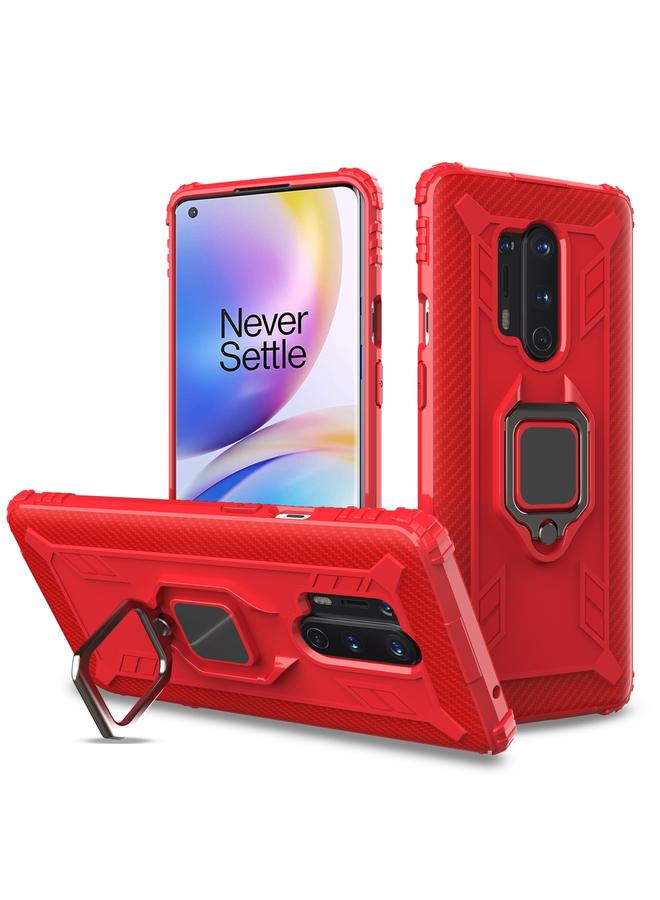 اس-توب جراب لهاتف OnePlus 8 Pro مصنوع من ألياف الكربون مع حامل حلقي يدور 360 درجة - Image 1