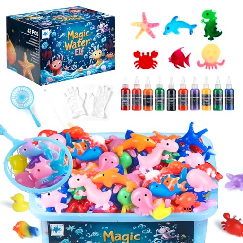 TMOL Magic Water Elf Toy Kit Aqua Fairy Water Gel Kit for Kids with 10 Magic Gel 6 MoldsMake Your Own Water Pets Squishy Toys Craft Kits for Kids Ages 8 9 10 Years Old - Image 1