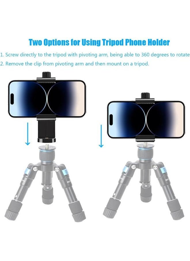 Generic - Tripod Mount Adapter Rotatable Bracket with 1/4 inch Screw Adjustable Clip for iPhone, Android Cell Phone, Selfie Stick, Camera Stand - Image 1
