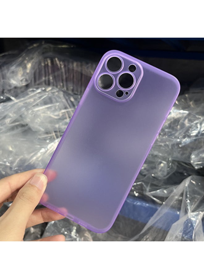 For Iphone 14 Transparent Mobile Phone Case For Iphone14plus Solid Color All-inclusive Pp Hard Case For Spot Wholesale-Color:light Purple (opp Hanging Bag Packaging Model Standard)-Applicable Model:For Apple XR