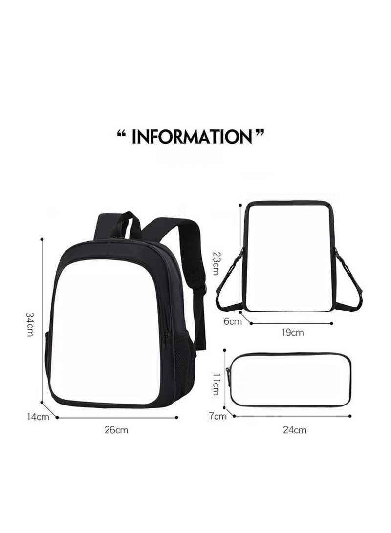 Labubu Student Cartoon Schoolbag Cute Children's Backpack Large Capacity Backpack 34*26*14CM + Lunch Bag 23*19*6CM + Pencil Case 11*24*7CM Three-piece Set - Image 2