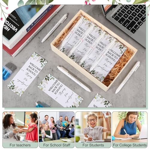 Dunzoom 50 Sets Welcome Back to School Gifts Include Greeting Cards and Inspirational Ballpoint Pens First Day of School Stationery Set for Teachers Students Reward Supplies(Paper,Classic Style) - Image 5