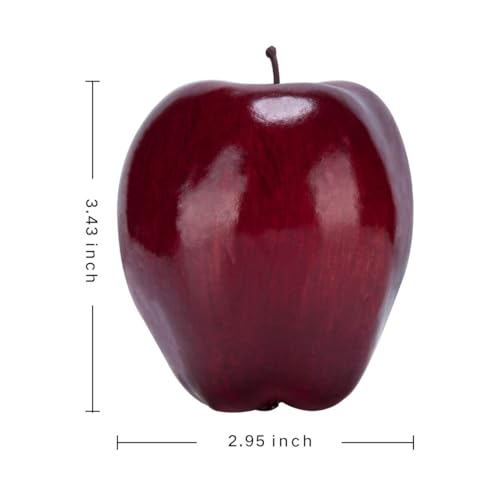 Toopify 16PCS Artificial Red Apples, Red Delicious Faux Apples, Plastic Fruit, Fake Lifelike Simulation Fruit for Home Kitchen Table Basket Decoration, 3.43" x 2.95" - Image 2
