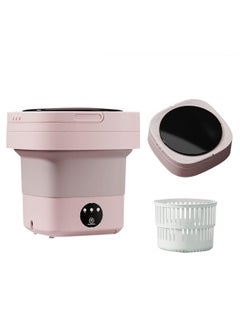 Furtey Small Portable Washing Machine Mini Washer 6.5L High Capacity with 3 Modes Deep Cleaning for Underwear Baby Clothes Small Items Foldable Washing Machine for Apartments Camping Travel Pink  - Image 1
