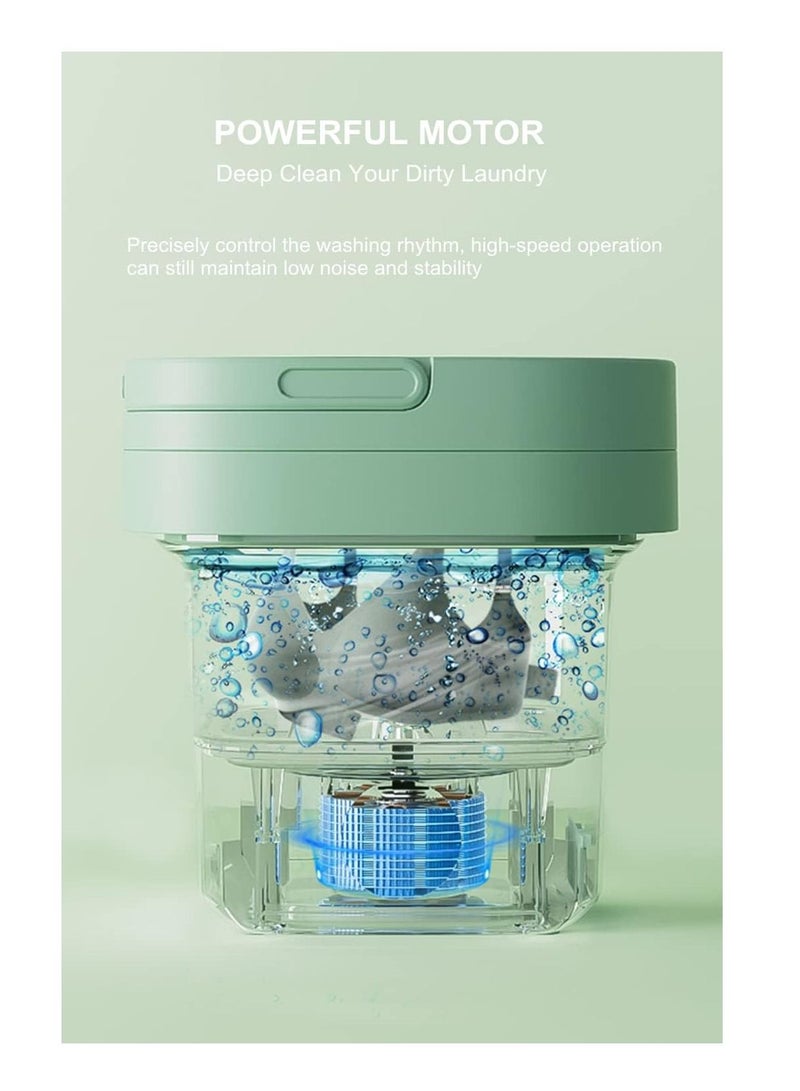 Furtey Small Portable Washing Machine Mini Washer 6.5L High Capacity with 3 Modes Deep Cleaning for Underwear Baby Clothes Small Items Foldable Washing Machine for Apartments Camping Travel Pink - Image 4