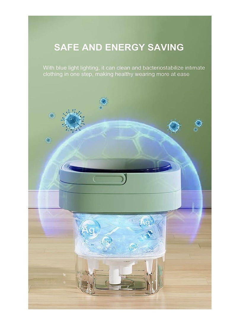 Furtey Small Portable Washing Machine Mini Washer 6.5L High Capacity with 3 Modes Deep Cleaning for Underwear Baby Clothes Small Items Foldable Washing Machine for Apartments Camping Travel Pink - Image 5