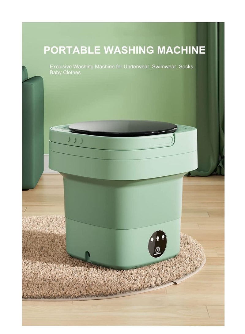 Furtey Small Portable Washing Machine Mini Washer 6.5L High Capacity with 3 Modes Deep Cleaning for Underwear Baby Clothes Small Items Foldable Washing Machine for Apartments Camping Travel Pink - Image 2