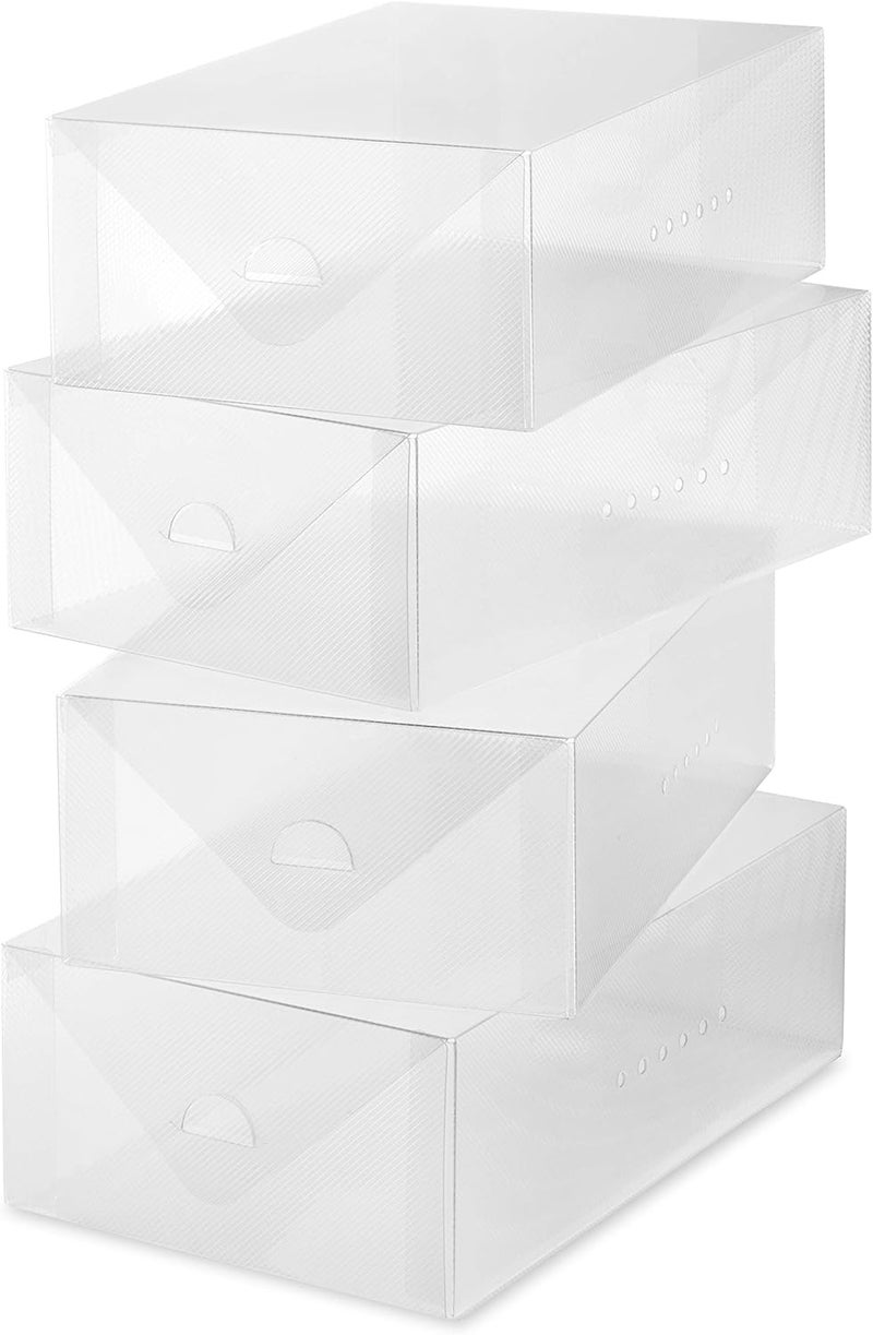 Whitmor Clear Vue Shoe Box - Heavy Duty Stackable Shoe Storage - (Set of 4) - Image 1
