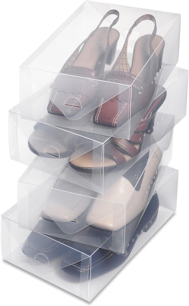 Whitmor Clear Vue Shoe Box - Heavy Duty Stackable Shoe Storage - (Set of 4) - Image 2