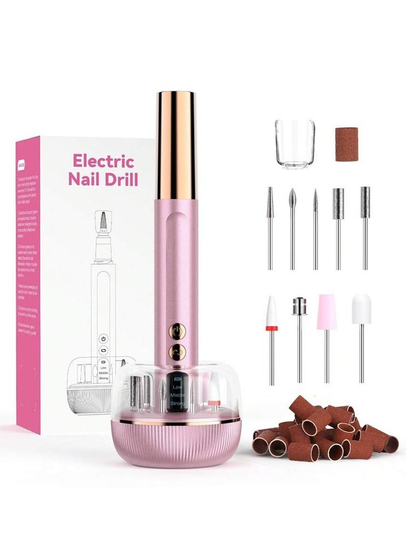Multifunctional Electric Nail Drill with 9 grinder bit - calluses, dead skin, acrylic or gel nail remover, nail polisher - Image 1