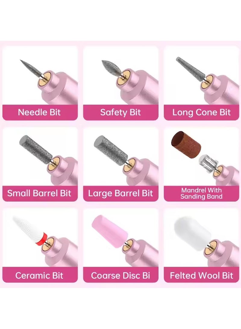Multifunctional Electric Nail Drill with 9 grinder bit - calluses, dead skin, acrylic or gel nail remover, nail polisher - Image 2