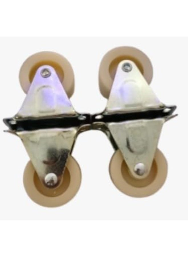 My Souq store :"Double Roller Set (4 Wheels) for Sliding Door or Sliding Wardrobe - Furniture Sliding Wheels"SIZE (4CM) - Image 2
