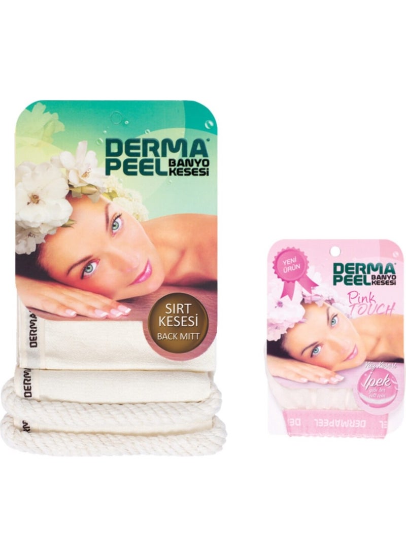 Dermapeel Back Scrub + Pink Touch Facial Scrub Set  - Image 1