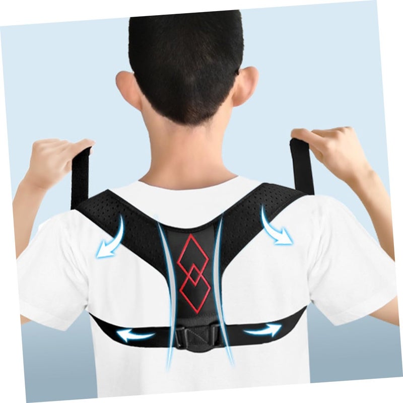 Adjustable Posture Corrector Belt For Men And Women With Nylon PU Leather Support - Image 3