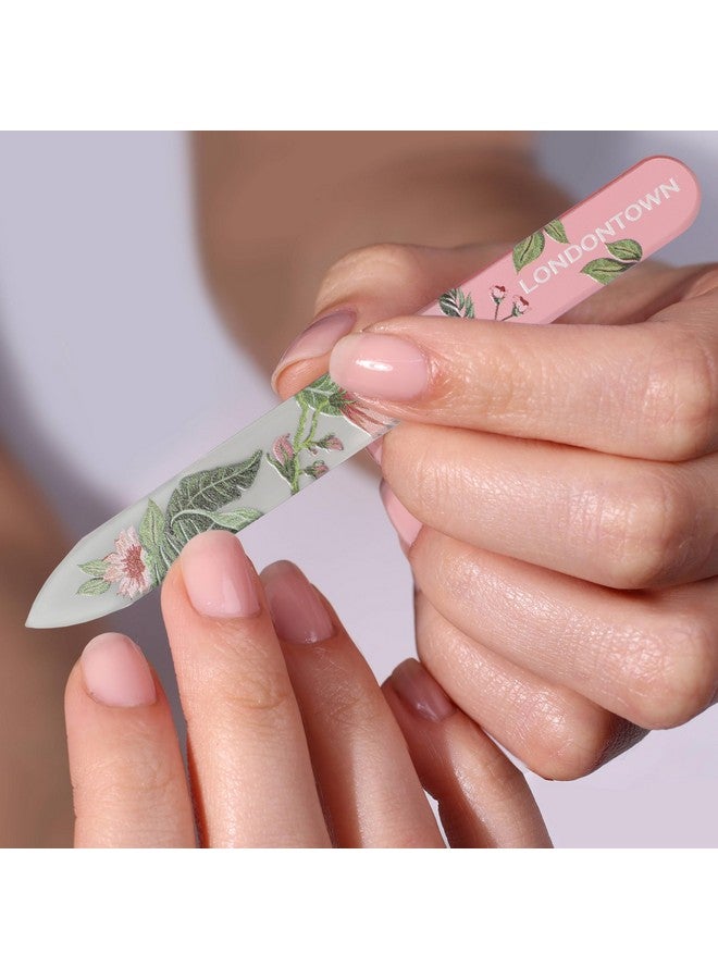 LONDONTOWN Safara Doublesided Glass Nail File & Care Tool Professional Grit Etched Crystal Manicure Accessory With Case Pouch - Image 2