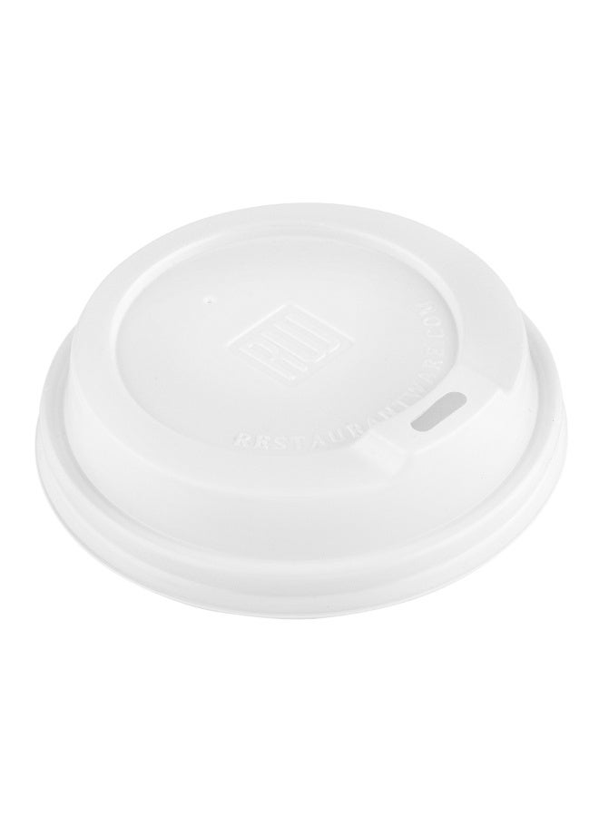 Restaurantware LIDS ONLY: 25-CT Disposable White Lid for Coffee and Tea Cups - Fits 8, 12, 16, 20-OZ Cups: Perfect for Coffee Shops, Juice Shops, and Takeout - Recyclable Polystyrene Cup Lid - Image 1