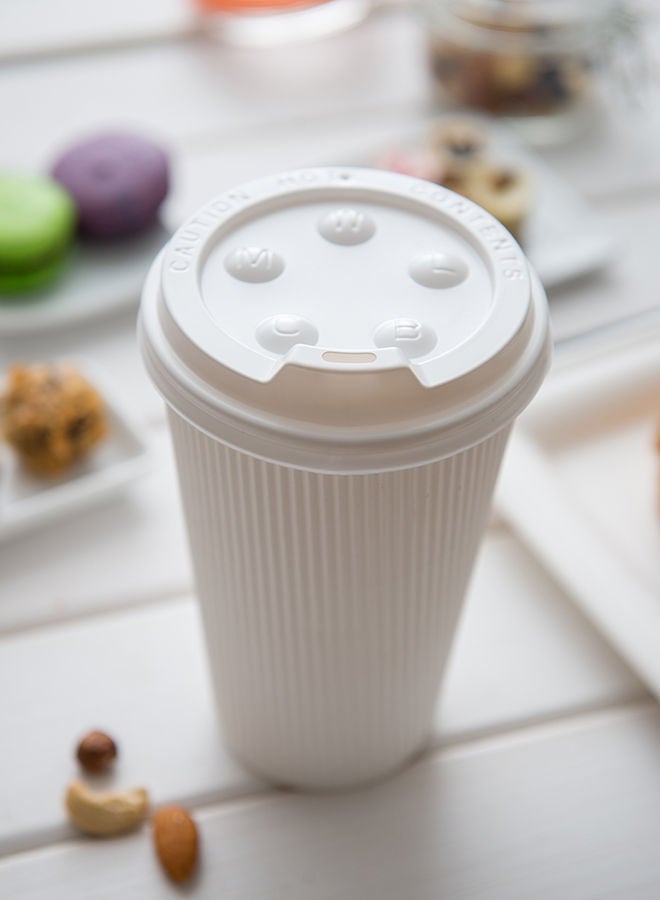 Restaurantware LIDS ONLY: 25-CT Disposable White Lid for Coffee and Tea Cups - Fits 8, 12, 16, 20-OZ Cups: Perfect for Coffee Shops, Juice Shops, and Takeout - Recyclable Polystyrene Cup Lid - Image 5