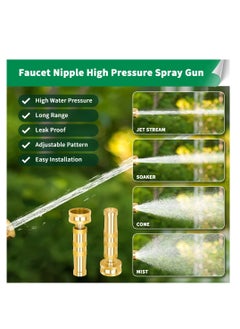 KASTWAVE Brass Hose Nozzle, High Pressure Jet Nozzles 2 Pack, Heavy Duty Sprayer for Garden Hoses, Adjustable Spray Gun, Solid Twist Water Hose Nozzle for Patio, Lawn, Car Wash, Extra 6 Rubber Washers  - Image 2