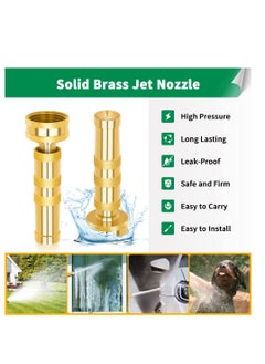 KASTWAVE Brass Hose Nozzle, High Pressure Jet Nozzles 2 Pack, Heavy Duty Sprayer for Garden Hoses, Adjustable Spray Gun, Solid Twist Water Hose Nozzle for Patio, Lawn, Car Wash, Extra 6 Rubber Washers  - Image 3