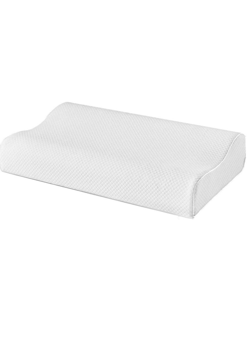 ELTRAZONE - Memory Foam Pillow, Findigit Cervical Neck Support Pillow for Sleeping, Contour Ergonomic Orthopedic Pillow for Back, Side Sleeper (White) - Image 1