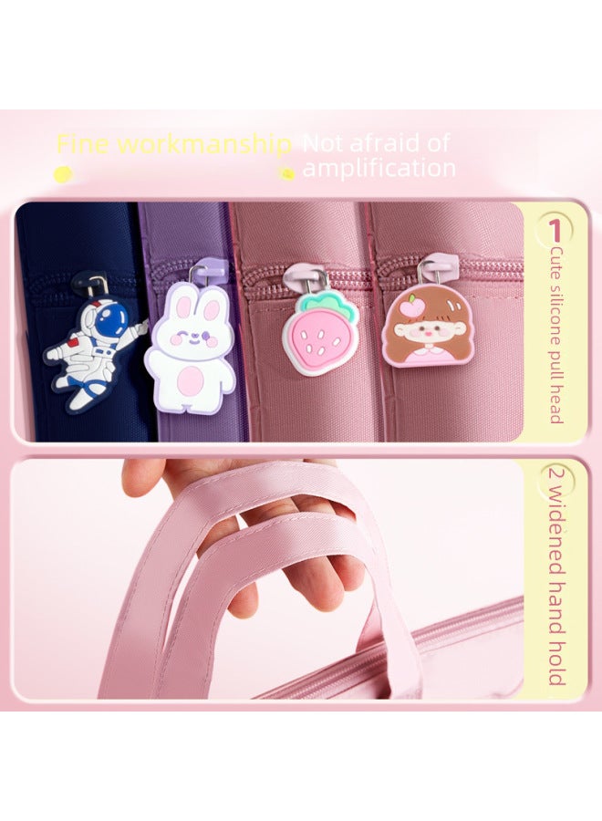 Kaba Bear Pupil Cute Handheld Tram Bag A4 Children Cartoon Learning File Bag Supplies Stationery Tram Bag For Tram Bag - Image 4