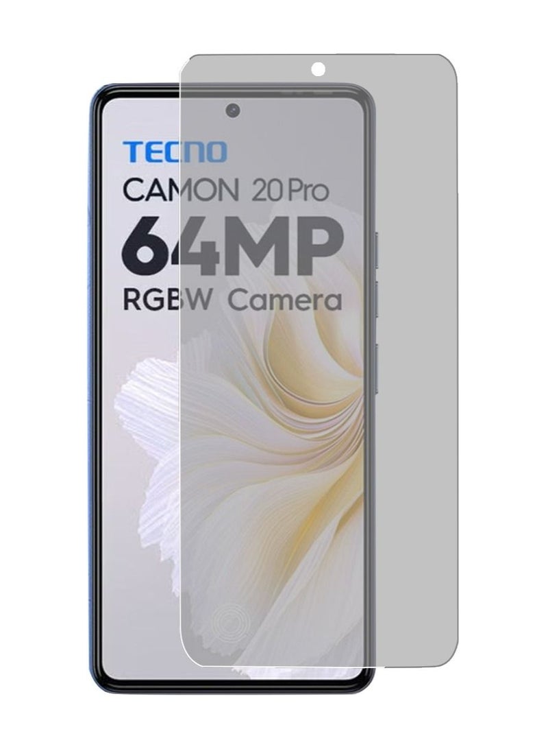 Tecno Camon 20Pro 4G/CK7n Privacy Screen Protector Privacy Tempered Glass Screen Protector, Anti-Peep Anti-drop 9H Hardness Glass Protection Guard Anti-Spy Privacy Anti-scratch Film Phone Accessories - Image 1