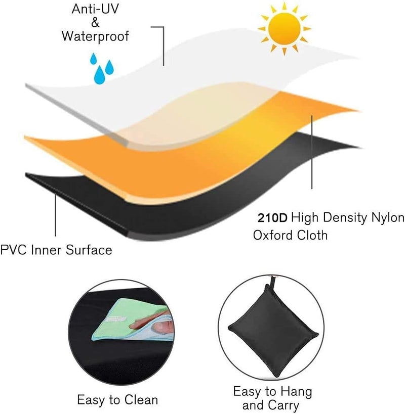 DD FC Patio Furniture Covers,Outdoor Furniture Covers Waterproof, Upgraded Tear-Resistant 210D Yarn-Dyed Oxford Large Rectangular Patio Table Cover (270 * 180 * 89CM) - Image 2