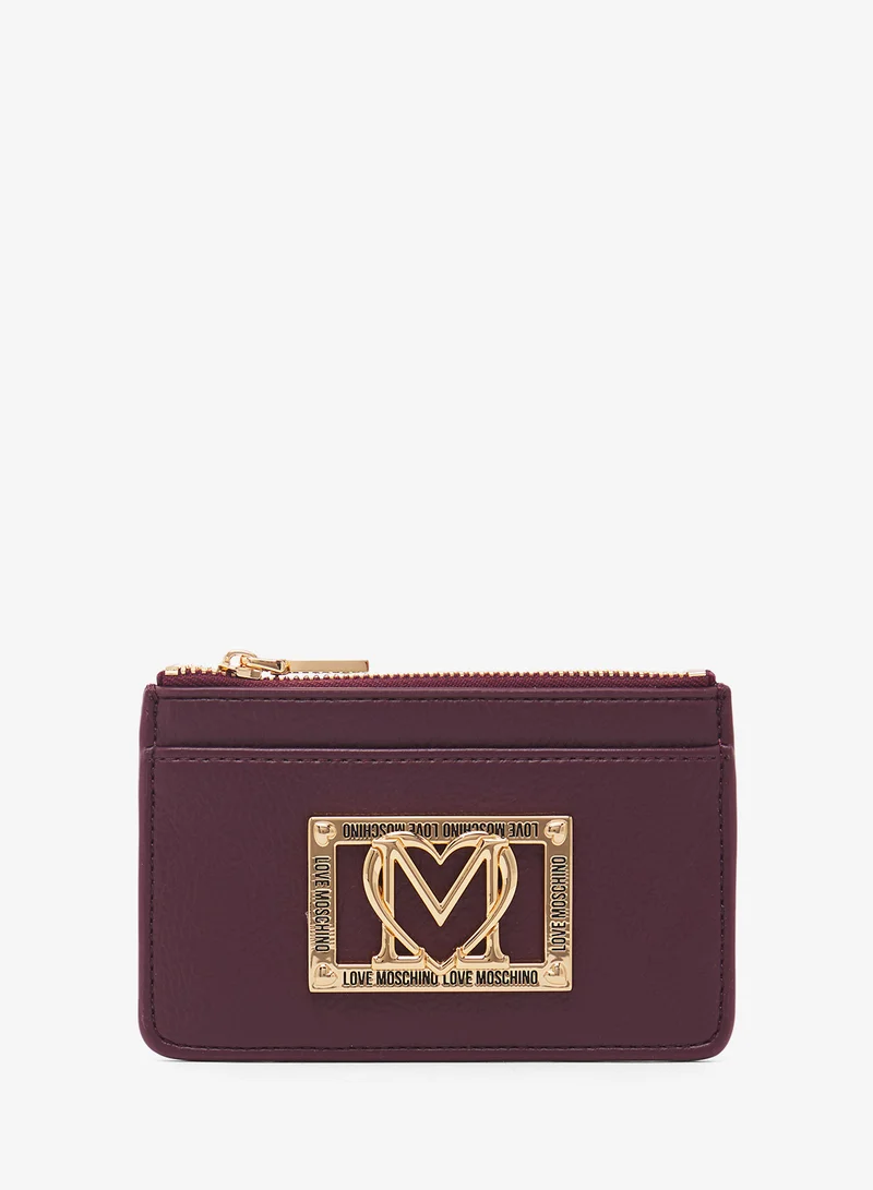 لوف موسكينو Zip through logo wallets