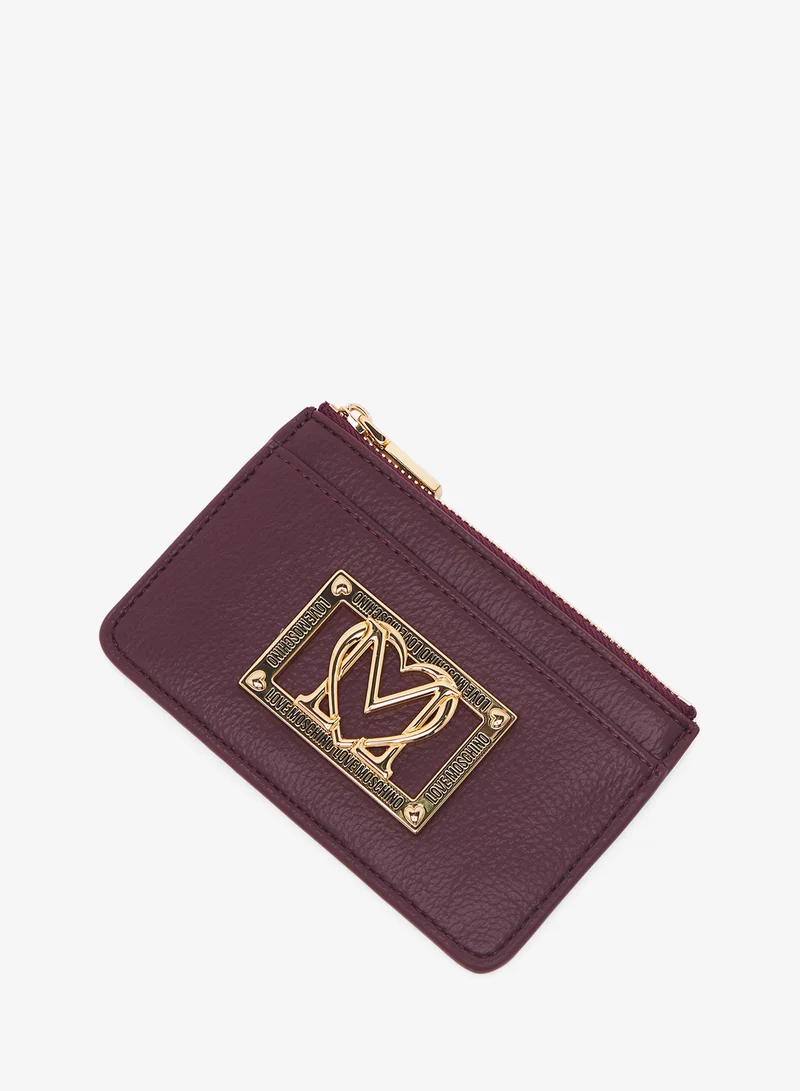 لوف موسكينو Zip through logo wallets