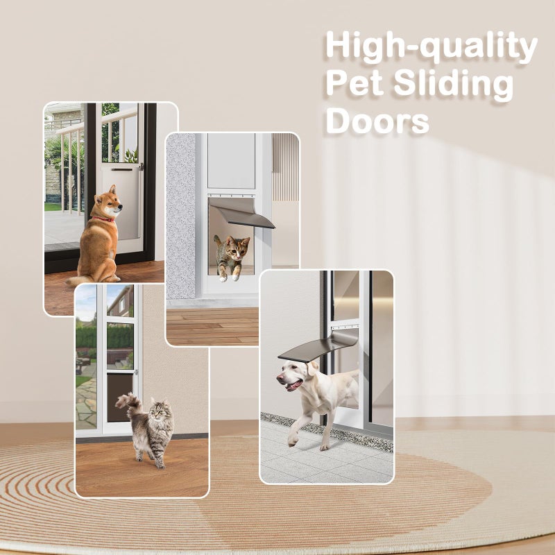 FurrFinesse Dog Door for Sliding Glass Door, Adjustable Height 75 3/5" to 80" Sliding Door Pet Door Insert with Screen Design, Suitable for Large Dogs Up to 75 lbs, New - Image 5