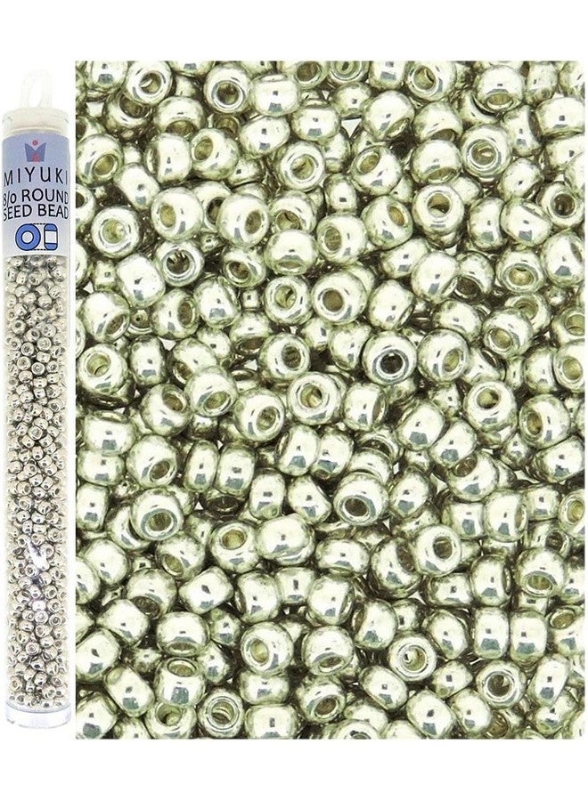 Miyuki Round Seed Bead Size 8/0 22G Tube Galvanized Silver - Image 1