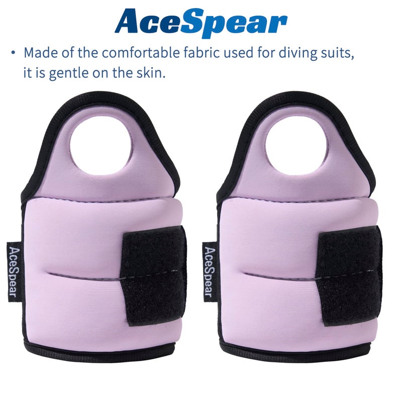 AceSpear Wrist Weights with Thumb Loops Lock for Men Women 1lb*2 2lbs*2 3lbs*2 Ankle Weights Weighted Gloves for Running Strength Training Walking Exercises (Lavender, 1 lb x 2) - Image 4
