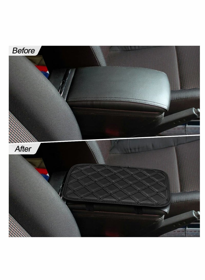Barakah Car Leather Center Console Cushion Pad, Waterproof Armrest Seat Box Cover Fit for Cars, Vehicles, Comfort, Interior Protection Accessories (Black, 11.4"x7.4") - Image 3