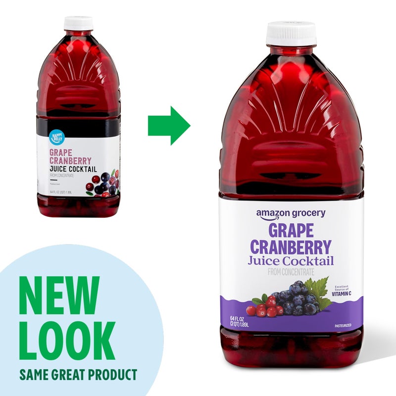 Amazon Grocery, Grape Cranberry Juice Cocktail, 64 Fl Oz (Previously Happy Belly, Packaging May Vary) - Image 2