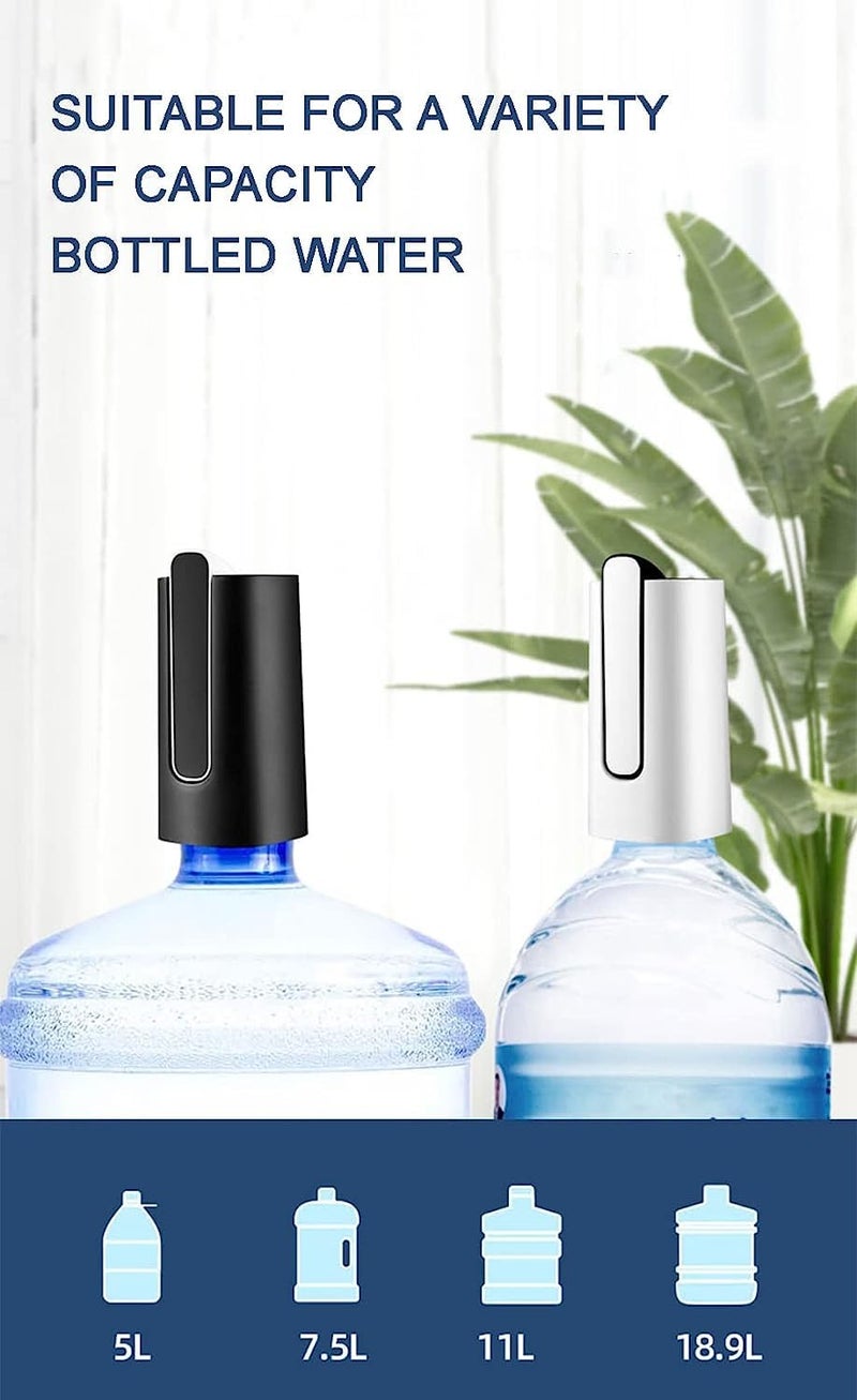 HETZON SALES 5 Gallon Foldable Water Bottle Pump, Portable Wireless Electric Water Bottle Pump, USB Rechargeable Automatic Drinking Water Dispenser, Ideal for Home, Kitchen, Office, Outdoor (Black) - Image 5