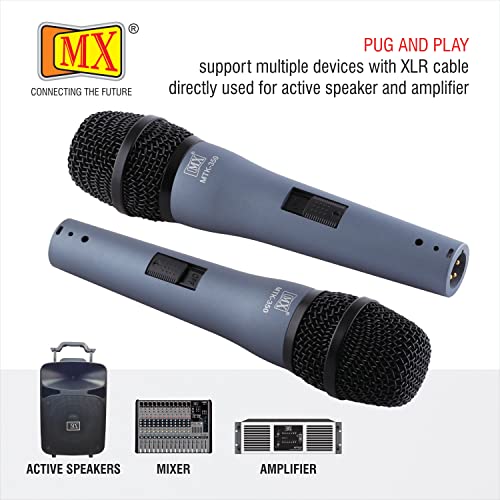 MX Microphone Professional Cardioid Dynamic Vocal mic Moving Coil 600Ω Impedance 80Hz-12kHz Frequency Response with On/Off Switch for Live Performances Karaoke Studio RecordingSpeechWedding - Image 4