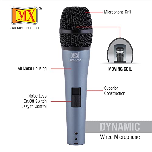 MX Microphone Professional Cardioid Dynamic Vocal mic Moving Coil 600Ω Impedance 80Hz-12kHz Frequency Response with On/Off Switch for Live Performances Karaoke Studio RecordingSpeechWedding - Image 2