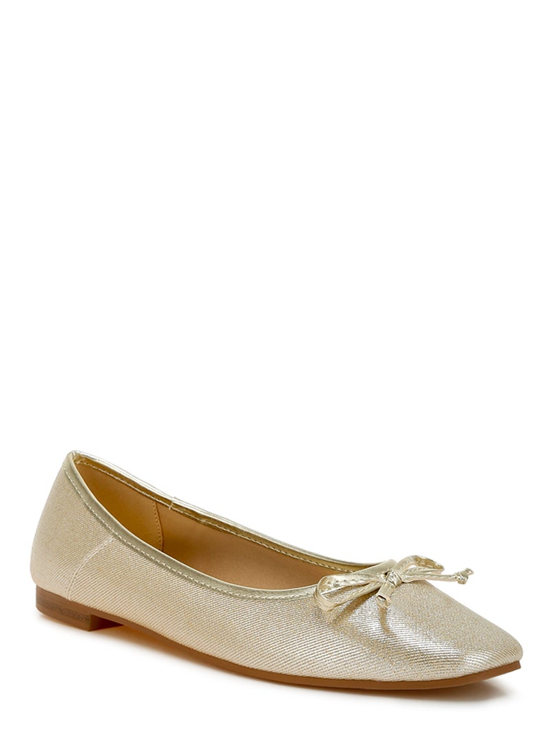 London Rag Metallic Ballet Flats in Gold  - Image 2
