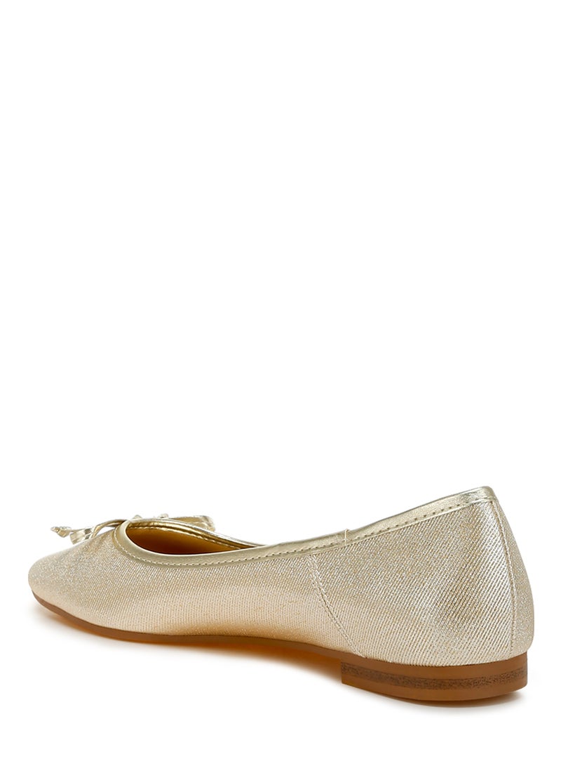 London Rag Metallic Ballet Flats in Gold  - Image 3