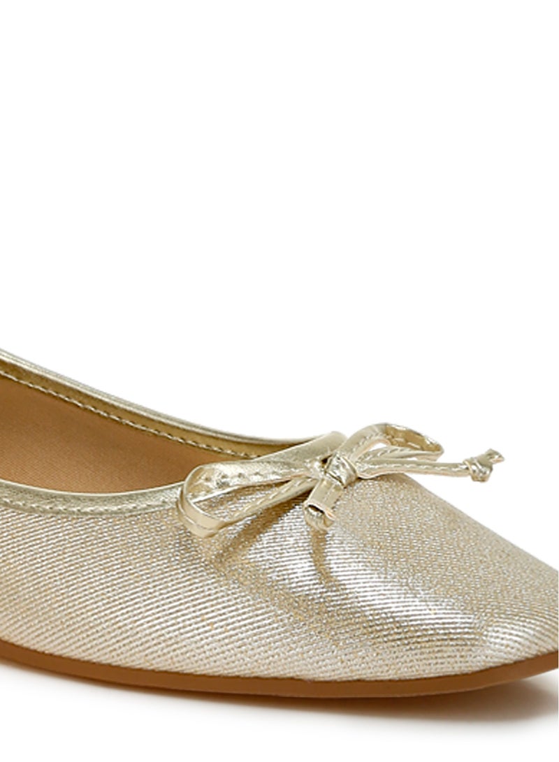 London Rag Metallic Ballet Flats in Gold  - Image 5