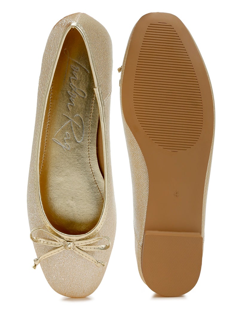 London Rag Metallic Ballet Flats in Gold  - Image 4