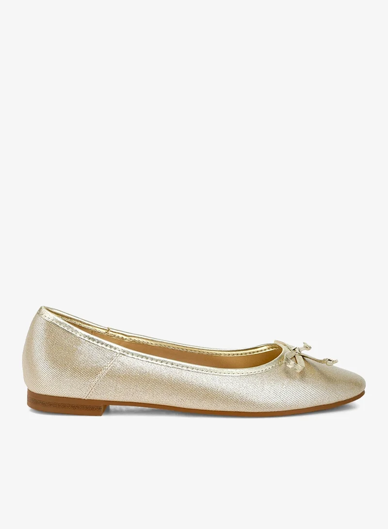 Metallic Ballet Flats in Gold
