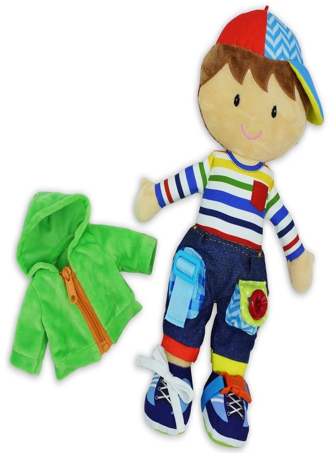 June Garden 15.5" Dressy Friends Terry - Educational Stuffed Plush Doll for Kids and Toddlers 2 Years and Up - Montessori Buckle Soft Toy - Image 3