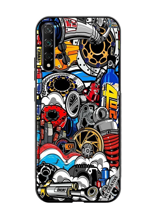 VR CREATIVE غطاء حماية لهاتف هواوي نوفا 5T بتصميم جمهورية ديجيتال متعدد الألوان - Image 1