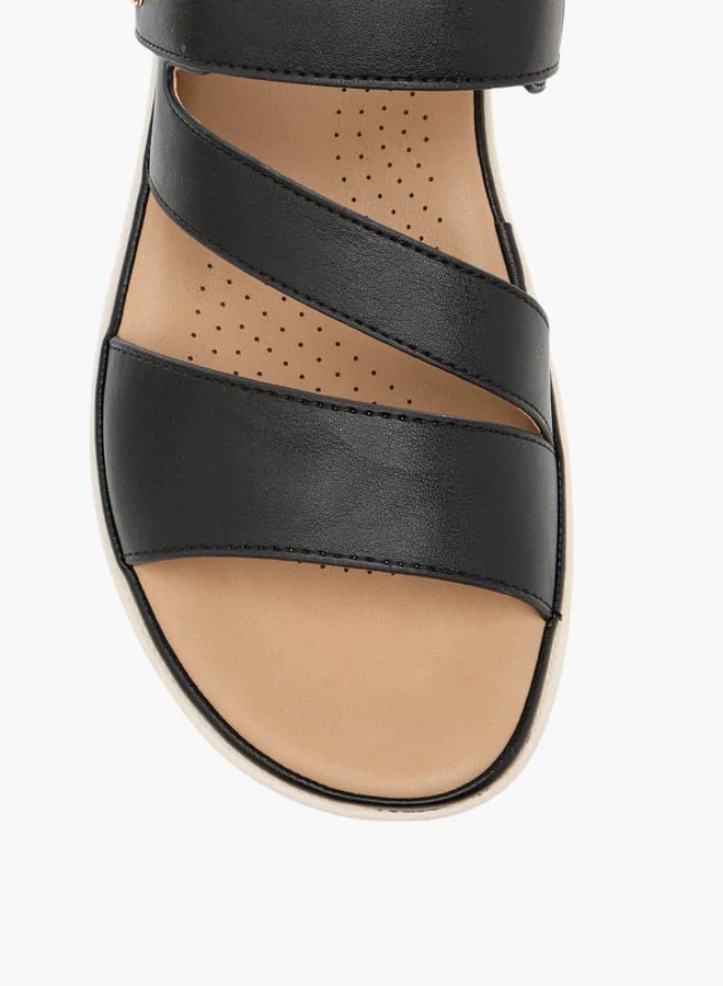 Flora Bella By Shoexpress Women Solid Sandals with Hook and Loop Closure