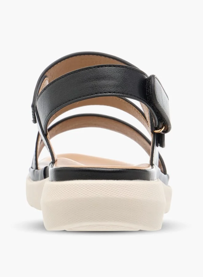 Flora Bella By Shoexpress Women Solid Sandals with Hook and Loop Closure