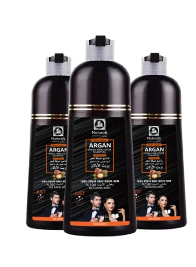 سيسيليا شامبو صبغه للشعر بزيت الارجان اسود طبيعي 420 مل - Image 4