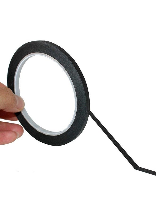 JINBING Paper Masking Tape for Painting & Drawing & DIY Nail Arts & Pattern Making D Tape 25m x 6 Rolls (Black) - Image 2